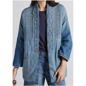 Current/Elliott Quilted Denim Kimono Coat - Women's - Size 0